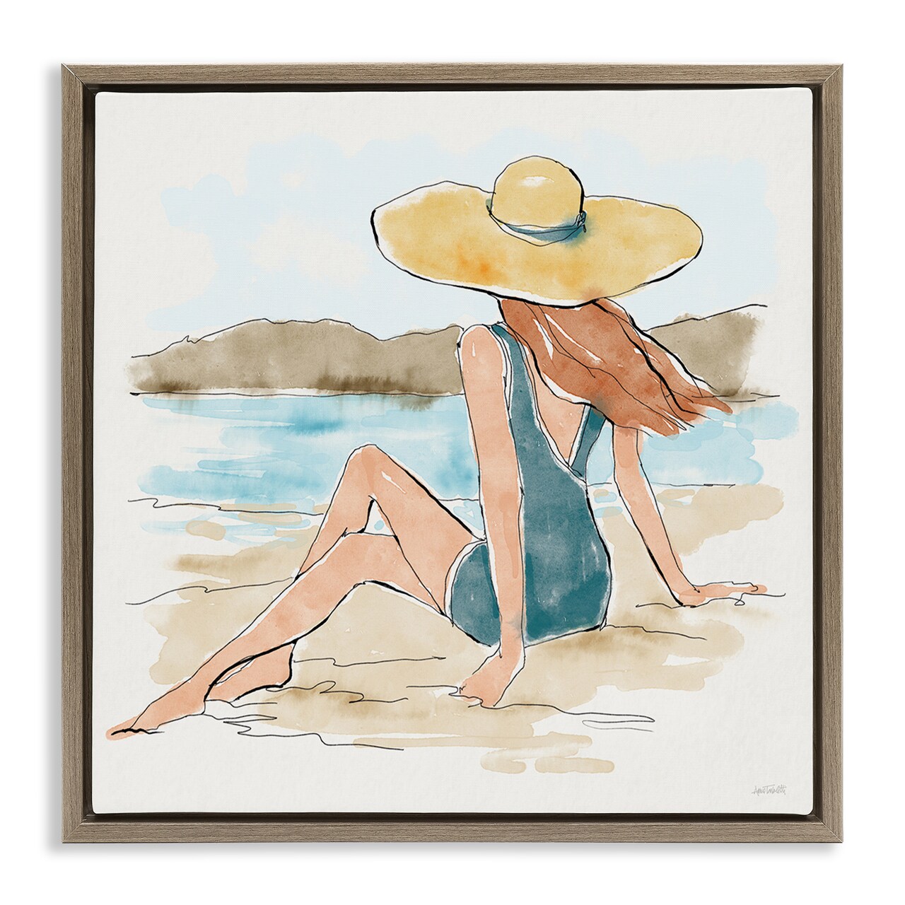 Stupell Industries Summer Day Beauty Floater Framed Canvas Wall Art Design by Anne Tavoletti